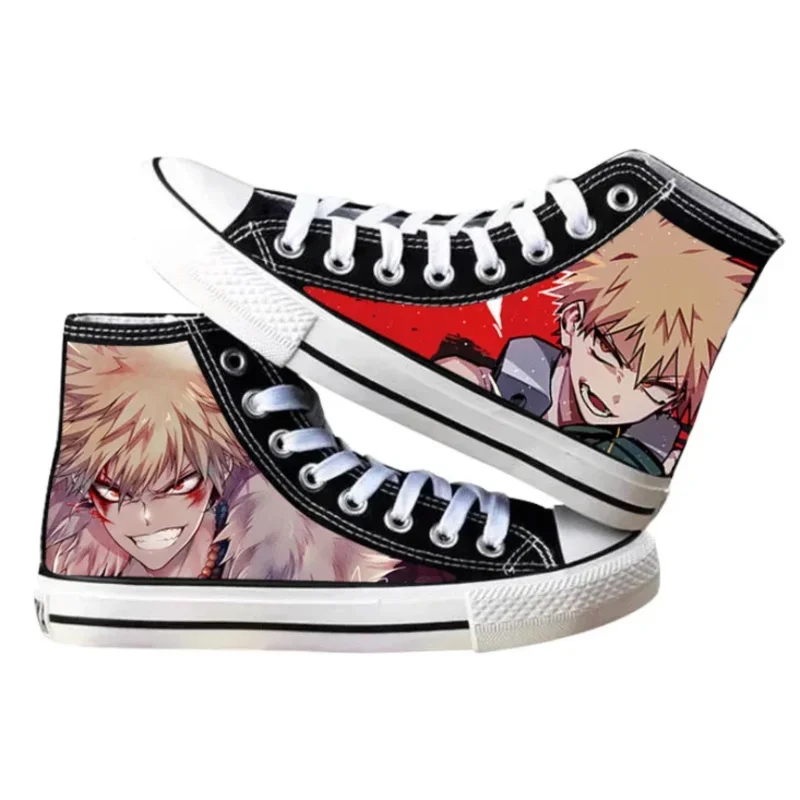 Anime My Hero Academy Deku Todoroki Shoto Bakugou Katsuk High Top Canvas Shoes Male And Female Student Cartoon Casual Sports MN1