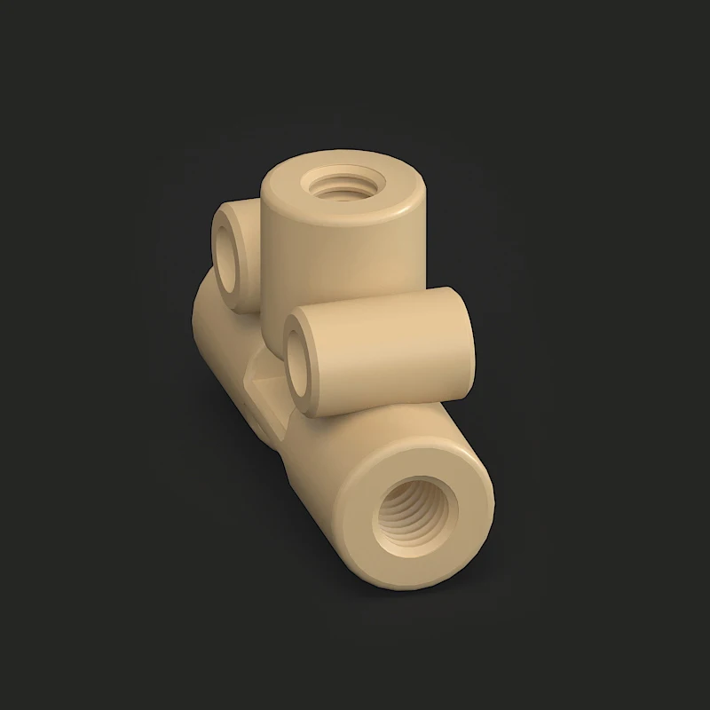PEEK Female Thread T Adapter  Straight Adapter Plastic Parts Internal Thread Connector