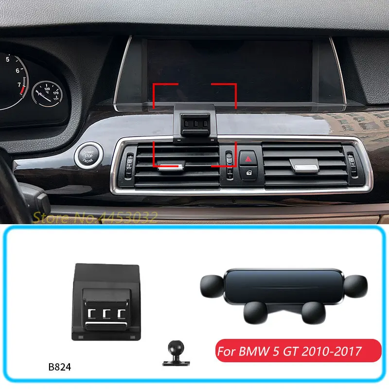 Car Phone Holder For BMW 5GT 2010-2017 Gravity Stand Mount Support Horizontal GPS Mobile Bracket Accessories With Base