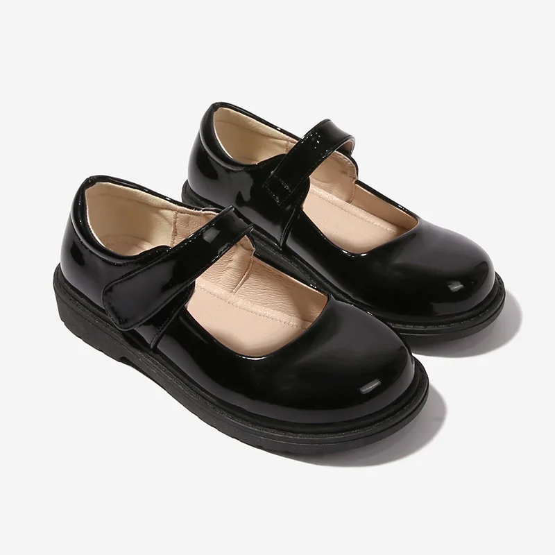 Girls Leather Shoes for Wedding Party Black Kid School Versatile Single Shoes Fashion Causal Children Princess Performance Shoes