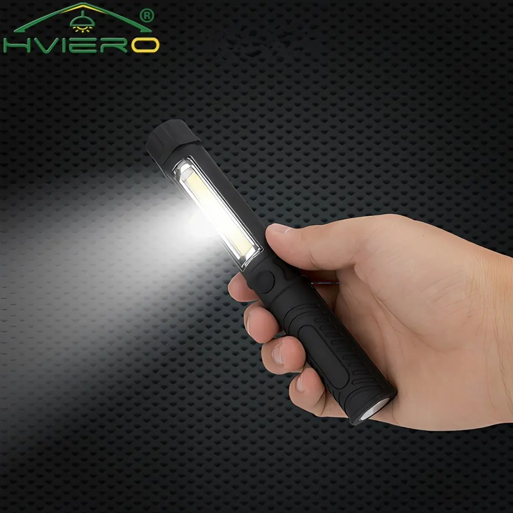 1X Multi-Function COB LED Portable Mini Pen Work Light Inspection Torches Magnetic Base Waterproof Used For Camping Cycling Bar