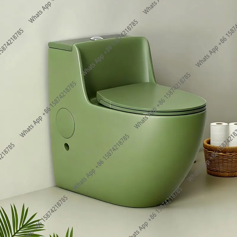 

Household bathroom French retro wind green ordinary toilet straight flush wall row creative personalized toilet