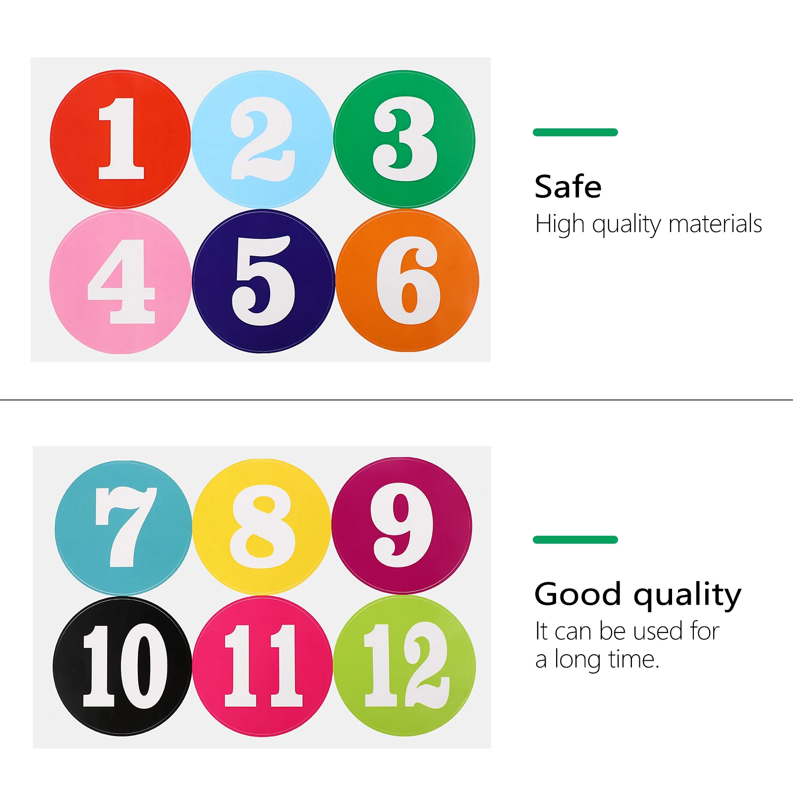 

Number Stickers PVC 2 Sheets Sealing Round Pasters Baking Bag Packing Colorful Numbers Decor DIY Craft Project Folder Label