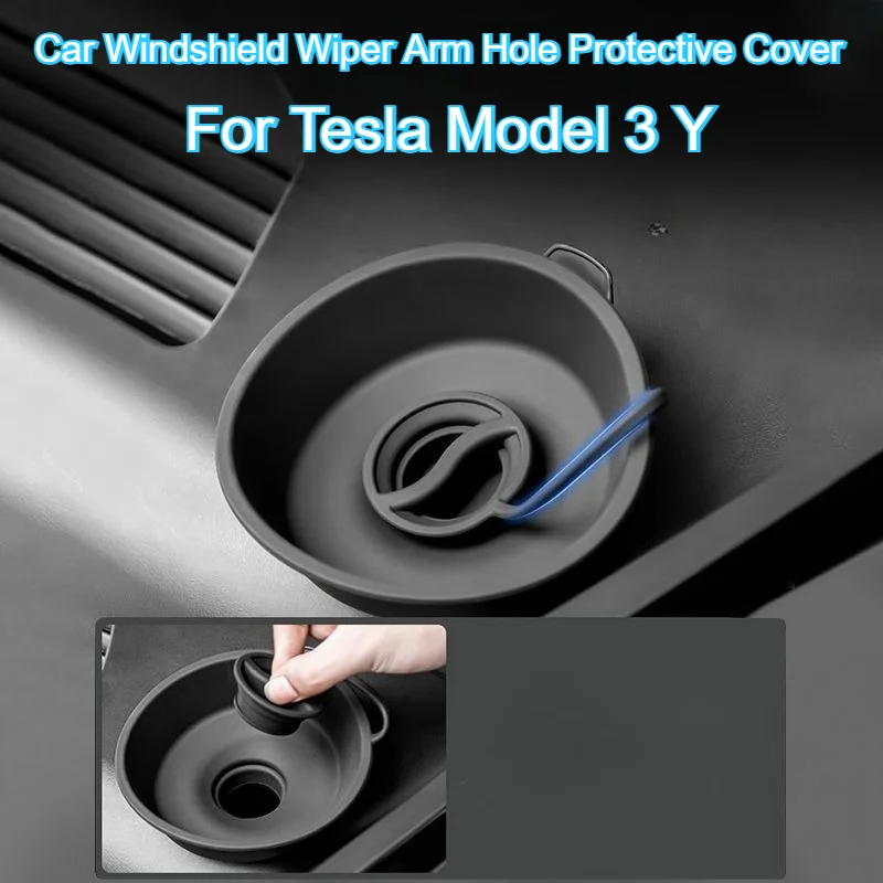 For Tesla Model 3 Y Car Windshield Wiper Arm Hole Protective Cover Glass Water Inlet Funnel Fluid Reservoir Tank Bottle Cap Lid