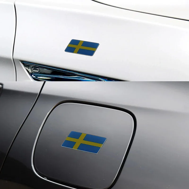 For Laptop Wall SUV Off Road car Engine Hood Fender trunk Tail Rear Decal Emblem Premium Sweden National Flag Badge Sticker