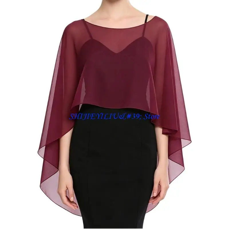 E21F Sheer Shawl Wrap with Lightweight Drape for Travel Layering, Commute Wear and Outdoor Shoulder Coverage