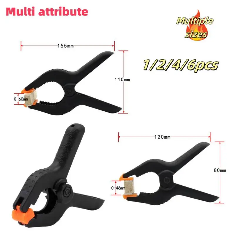 6Pcs 2/4/6inch A-shape Plastic Nylon Adjustable Woodworking Clamps For Spring Clip Photo Studio Background Clamp Tools