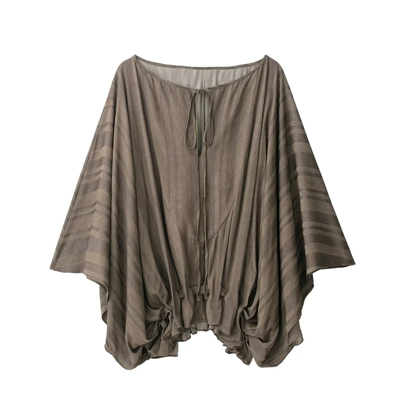 

PB&ZA2025 autumn new women's casual temperament simple comfortable loose fashion fluffy jacquard long-sleeved top