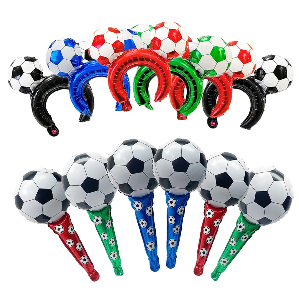6 Stück Fußball-Haarspangen, Ballons, Fußball-Partyzubehör, Fußball-Themen-Geburtstagsdekoration, Fußball-Fan-Ausrüstung, Deko – Detail 3