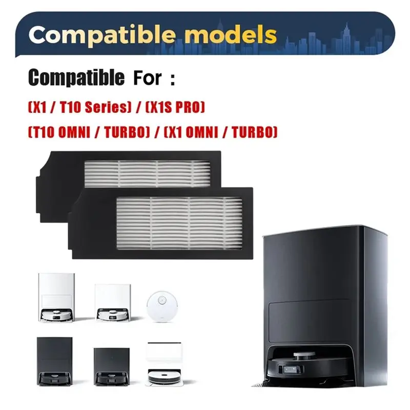 BBNV-For Ecovacs Deebot X1 OMNI/TURBO,T10 OMNI/TURBO/X1S PRO Main Side Brush,Hepa Filter, Mop Rag Dust Bags Mop Cloths Parts