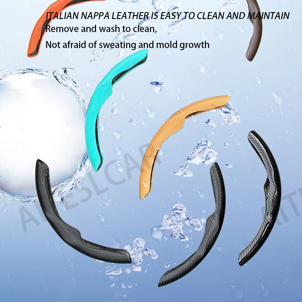 ل تسلا نموذج 3/Y هايلاند جونيبر2025 غطاء عجلة القيادة ألياف الكربون الجلود المضادة للفراء الرياضة عجلة القيادة اكسسوارات السيارات