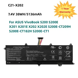 7.4V 5136mAh C21-X202 Laptop Battery for ASUS VivoBook S200 S200E X201 X201E X202 X202E S200E-CT209H S200E-CT182H S200E-CT1
