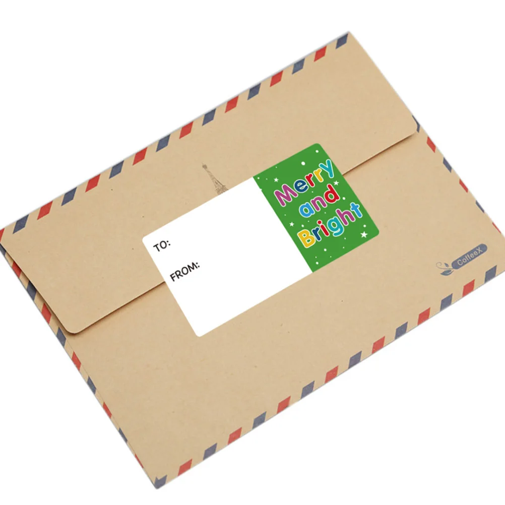 

2 Rolls Christmas Decoration Stickers Sheets Label Cute Decorative Xmas Labels for Tags
