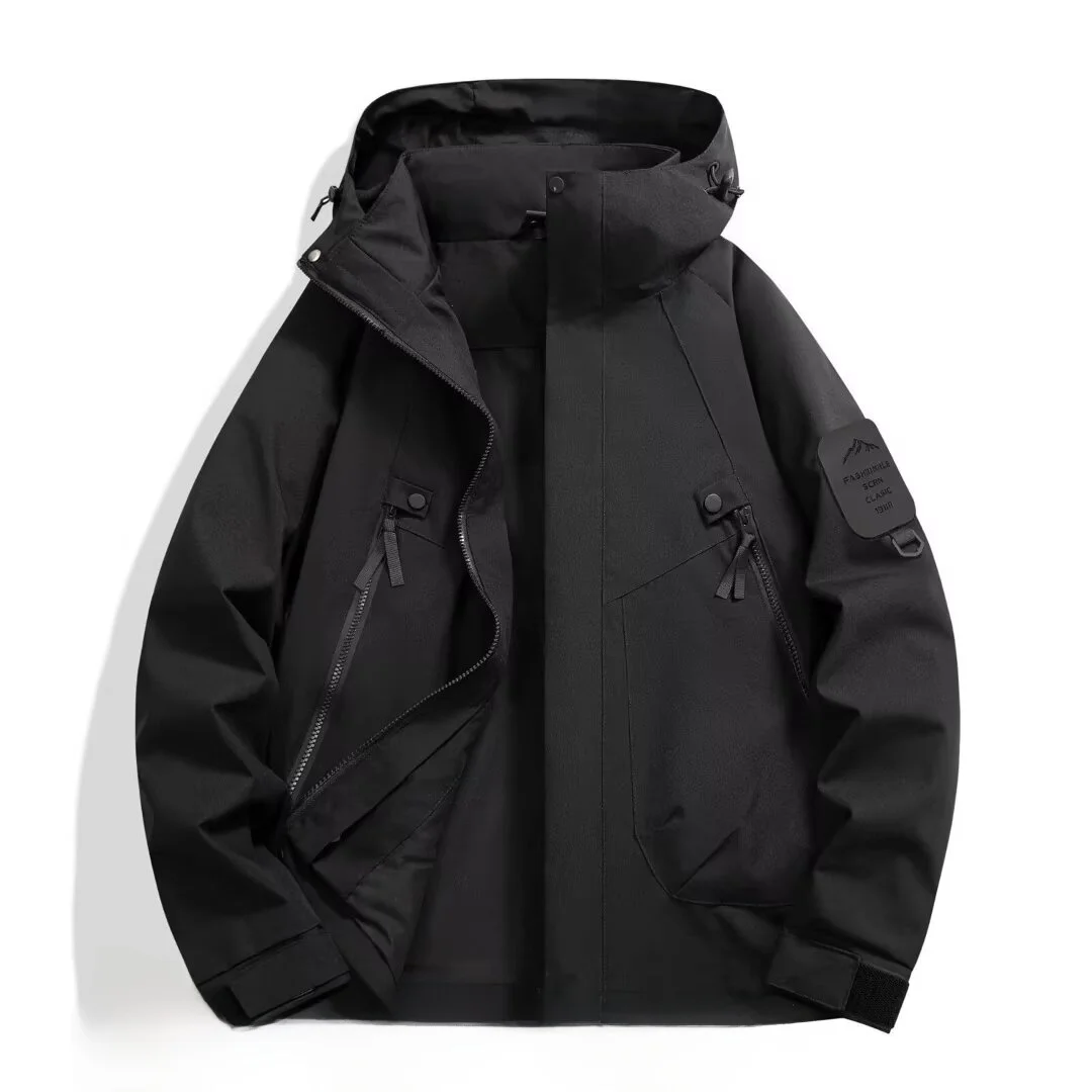 

Men's Spring Autumn Hooded Outdoor Jaet Casual Faion Workwear Windbreaker Coat Couple's Cotton Outerwear Busin Gentlem...