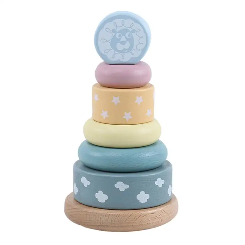 Wooden Stacking Toys Wooden Stack And Spin Toy Sensory Toys Babies Spinner Toy Stacking Rings For Thanksgiving Christmas Boys