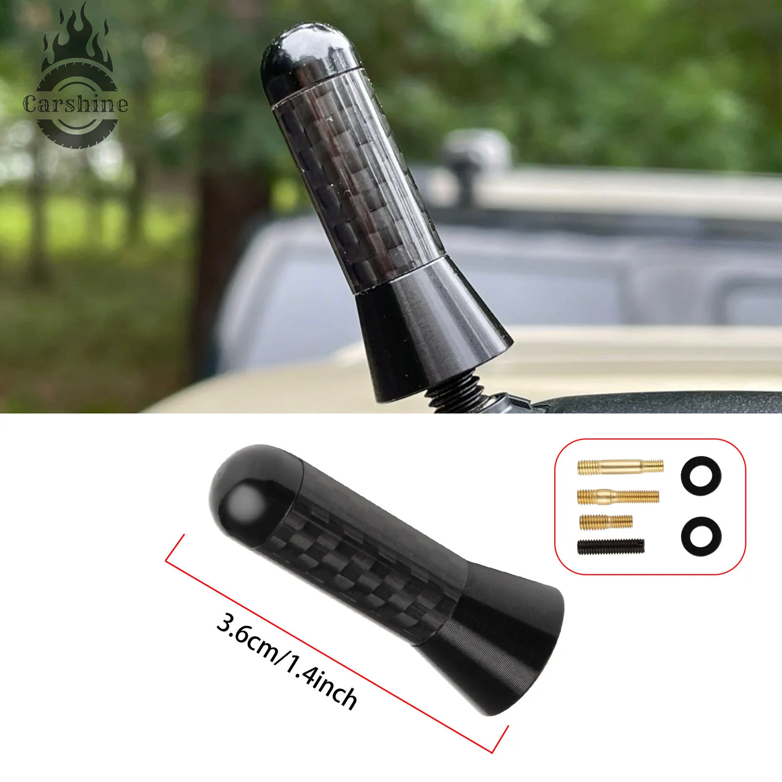 

Universal 1.4" inches Car Antenna aerial Carbon Fiber Radio FM Antena New