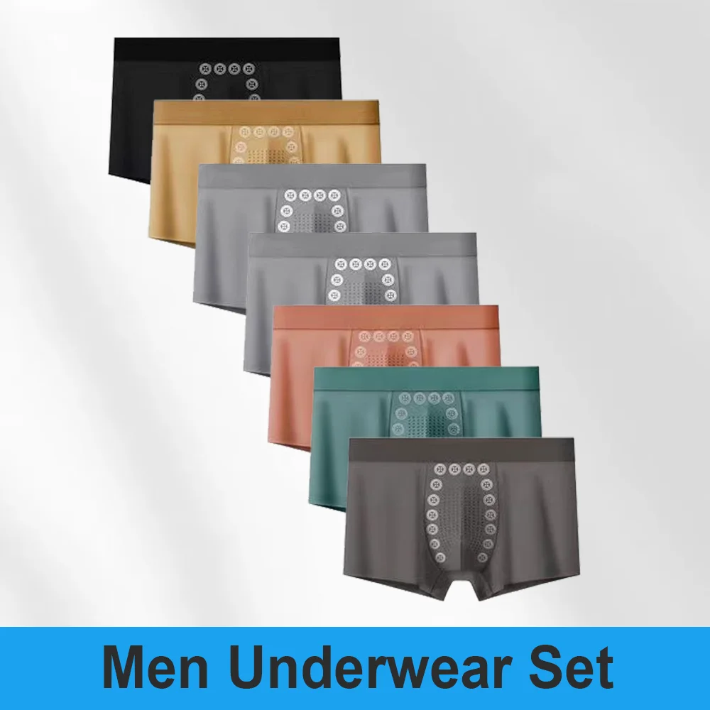 

3pcs Men Boxer Shorts 3A Graphene Antibacterial Soft U Bulge Pouch Underwear Man Boxershorts Seamless Breathable Male Panties