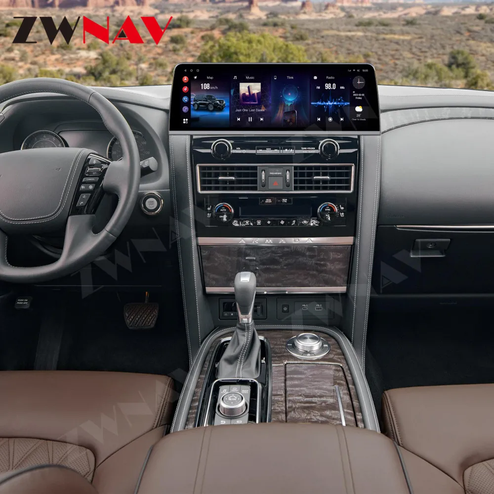 Carplay Car Radio 16.3 inch Display Screen For Nissan Armada 2010-2022 Android 14 GPS Navigation Car Multimedia Player Head Unit