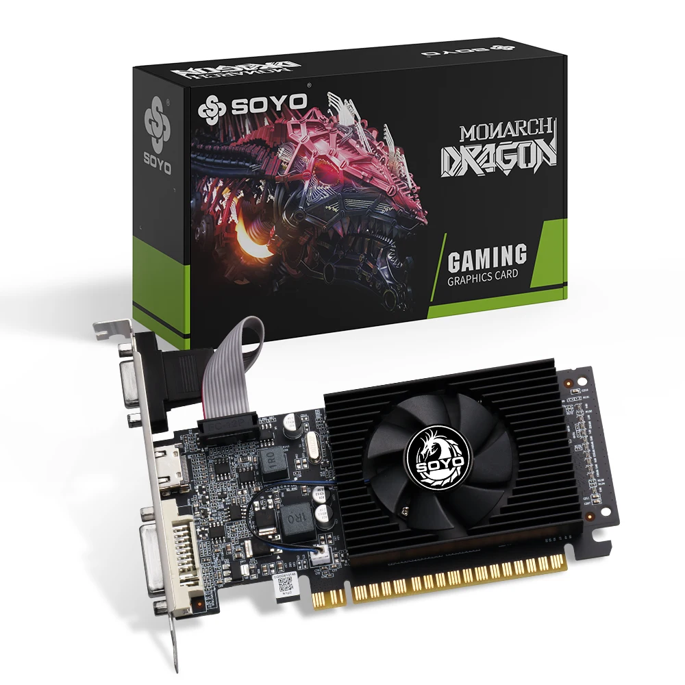 SOYO NVIDIA GPU GT610 2G Half-height Graphics Card DDR3 64Bit 40nm Gaming Video Cards Desktop Computer components VGA HDMI DVI