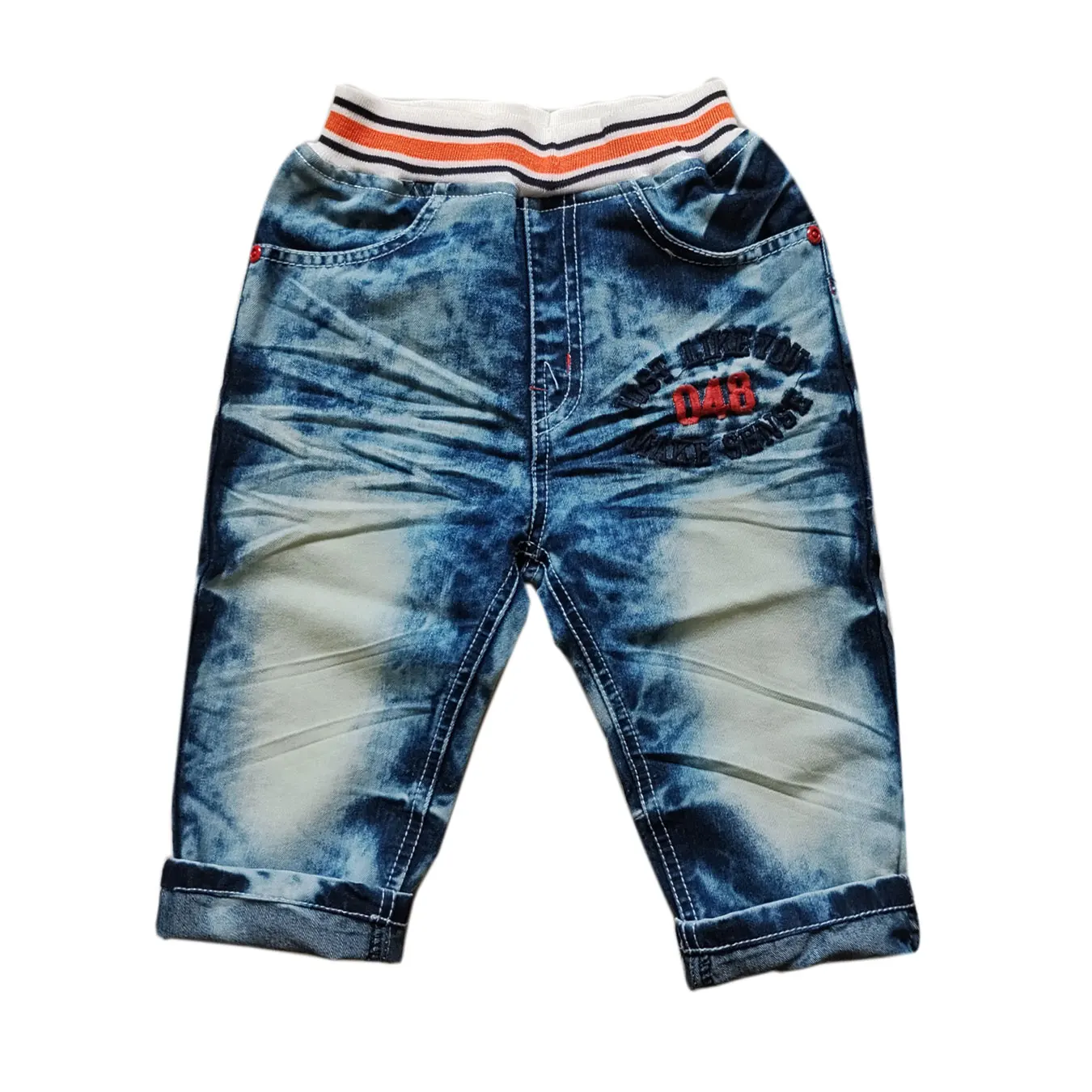 5051 elastic waist  summer boys shorts kids jeans children shorts 70% length