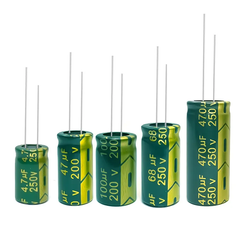 Electrolytic capacitor 200V 250V 1UF 4.7UF 10UF 22FU 33UF 47UF 68UF 100UF 150UF 220UF 330UF470UF Available in various sizes
