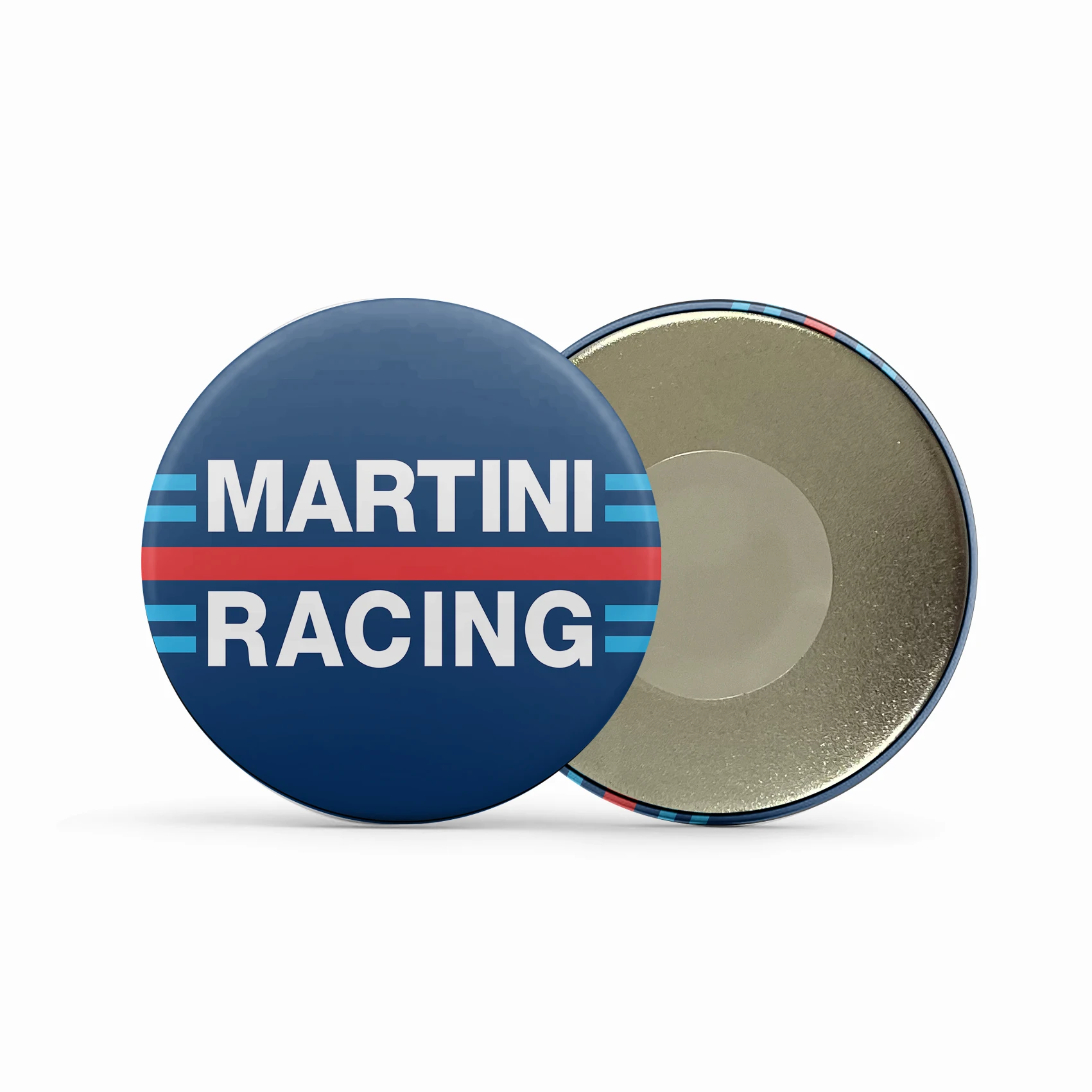Martini Racing-imanes redondos para refrigerador, decoración de publicidad al aire libre, regalo creativo, recuerdo, soporte de imagen, BXT-115 personalizado