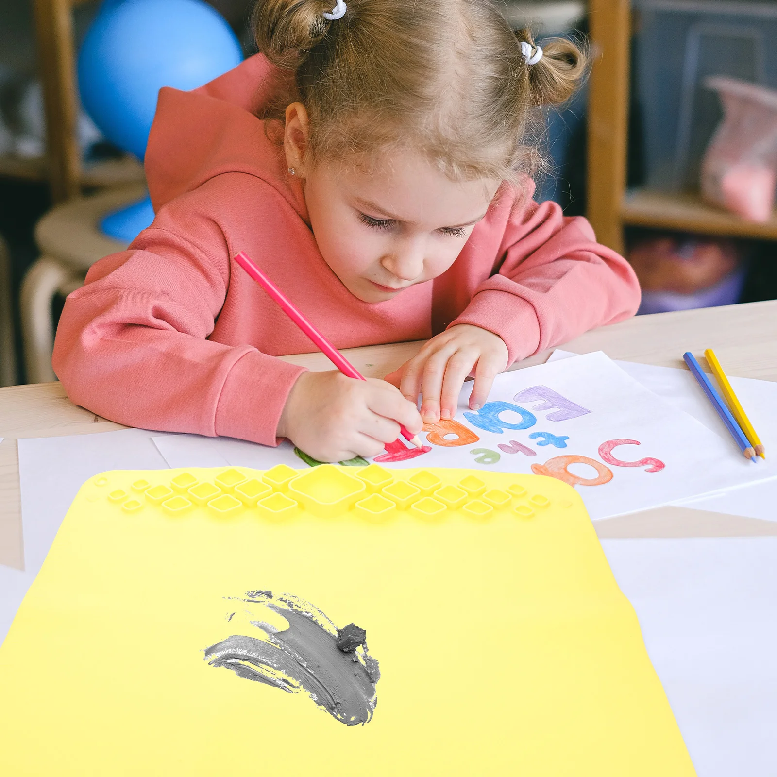 Siliconen schildermat Anti-aanbak ambachtelijke mat voor doe-het-zelf kunstprojecten Draagbare siliconen plaat Hars Klei Aquarel Gouache Ambachten