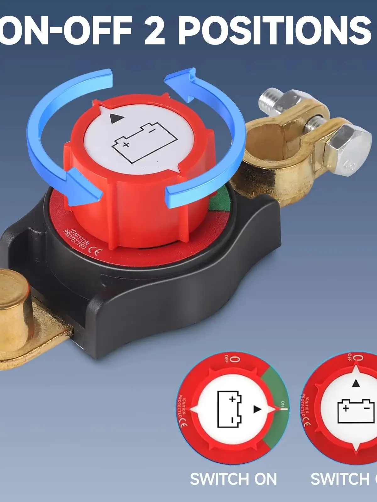 Top Post Batterij-ontkoppelingsschakelaar Batterij-ontkoppelingsschakelaar 3e generatie Batterij-kill switch voor vrachtwagen Boot RV Heavy Duty 12V-48V - afbeelding 2