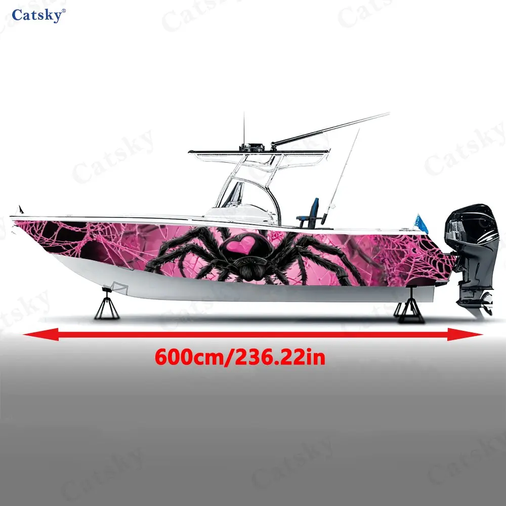Pink Spider Special Unique Beautiful Charming Boat Sticker Vinyl Ship Pontoon Deck Boat Fishing Decorative Pontoon Boats Decal