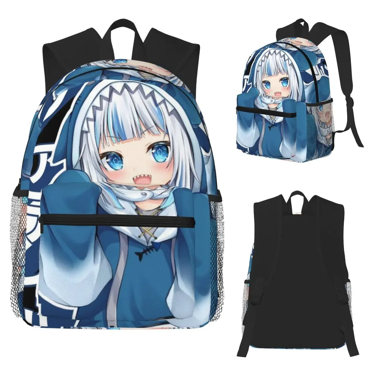 

Popular Hololive VTuber Gawr Gura Student Backpack School Bag Hiking Travel Daypack for Men Women Fashion Bookbag Shoulder Bags
