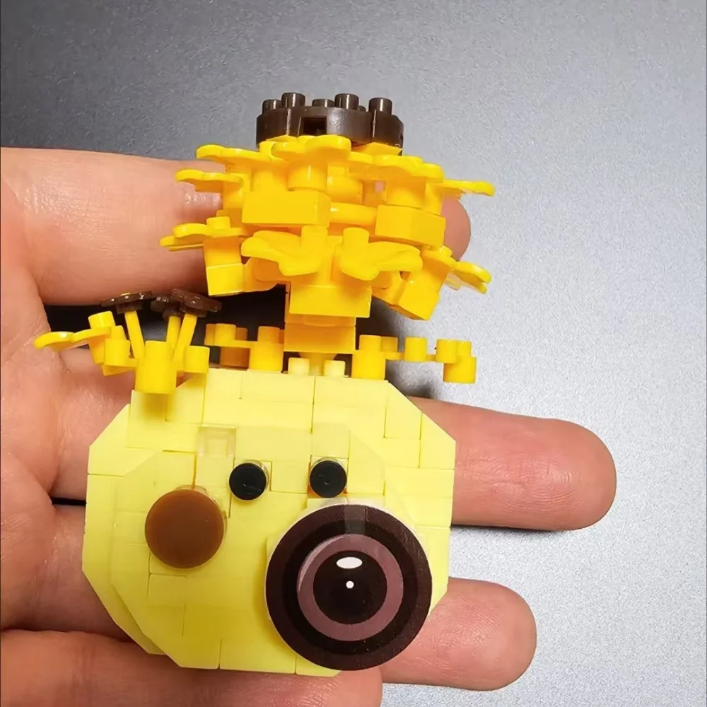 Flower Building Blocks Mini Digital Camera Sunflower Floral Buildable Assembly Toys, Building Blocks Birthday Return Boys Gifts