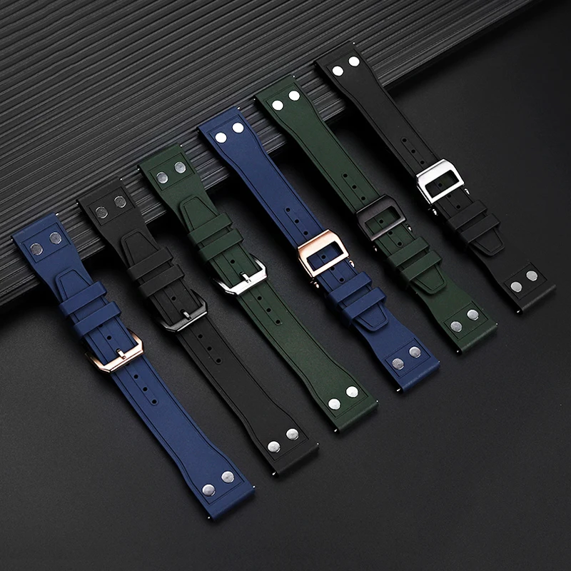 20 21 22mm fluororubber watch strap For IWC pilot Mark-xx perpetual calendar portugieser yacht club portofino moon phase series