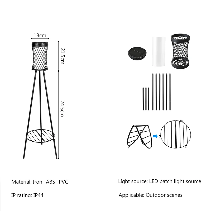 Imagem -06 - Outdoor Solar Floor Lights com Stands Planta Impermeável Street Lamps Metal Tripod Deck Iluminação de Paisagem para o Pátio Varanda Jardim