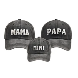 2024 New Letter Embroidered Children's Baseball Hat Outdoor sports Casual Family Parent-child Sunshade Hat Dad Mom Kids Hat Gift