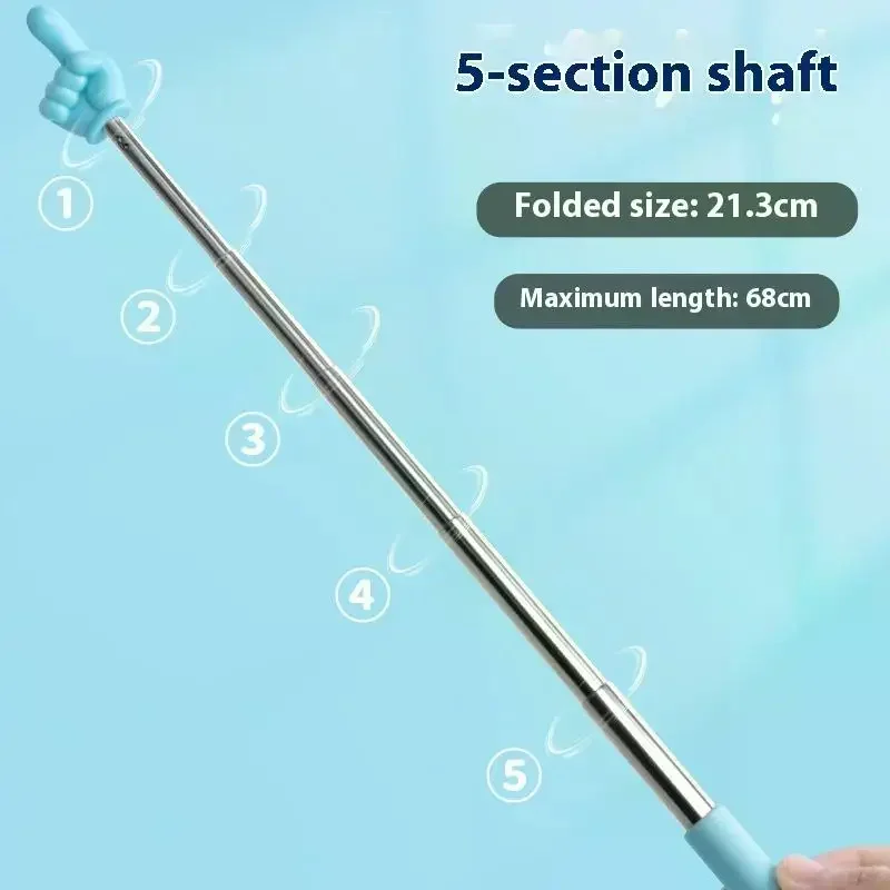 Durable Stainless Steel Teaching Pointer Telescopic Rod Finger Design Teaching Stick Classroom Finger Teachers