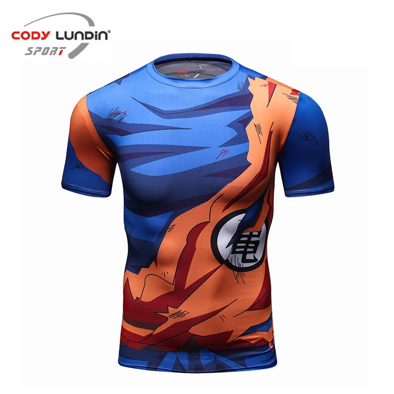 Bodybuilding Quick drying Compression Shirts Men Anime 3D Printed T shirts Short Sleeve Cosplay Costume Tops Male clothing