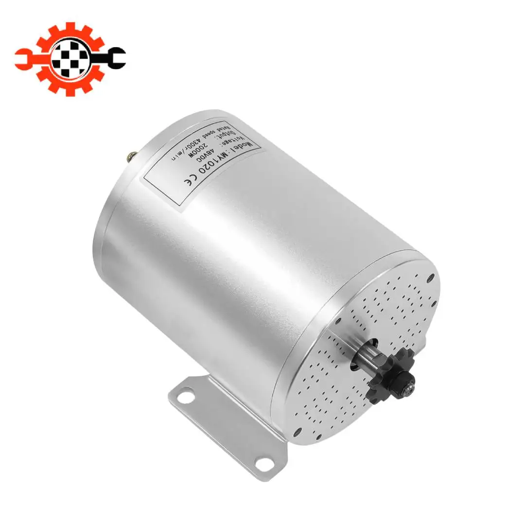 Electric Bike Motor Set 48V 2000W Brushless Geared Motor with Pedal Complete Kit Chain Controller Sprocket, High Power