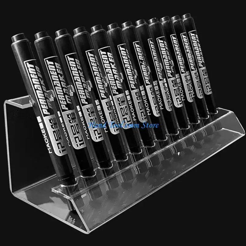 H37F 12-Slots Pen Display Stand Makeup Art Brush Rack Holder Racks