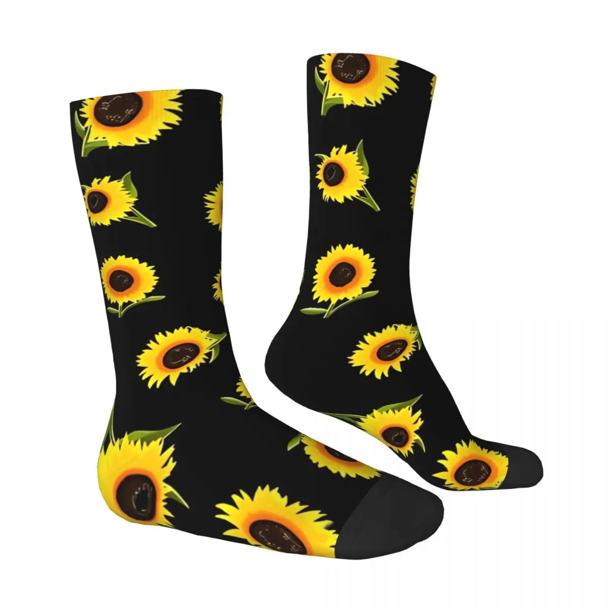 Sunflower Pack Patter Stockings Printed Trendy Socks Autumn Non Skid Socks Men Running Sports Warm Soft Socks