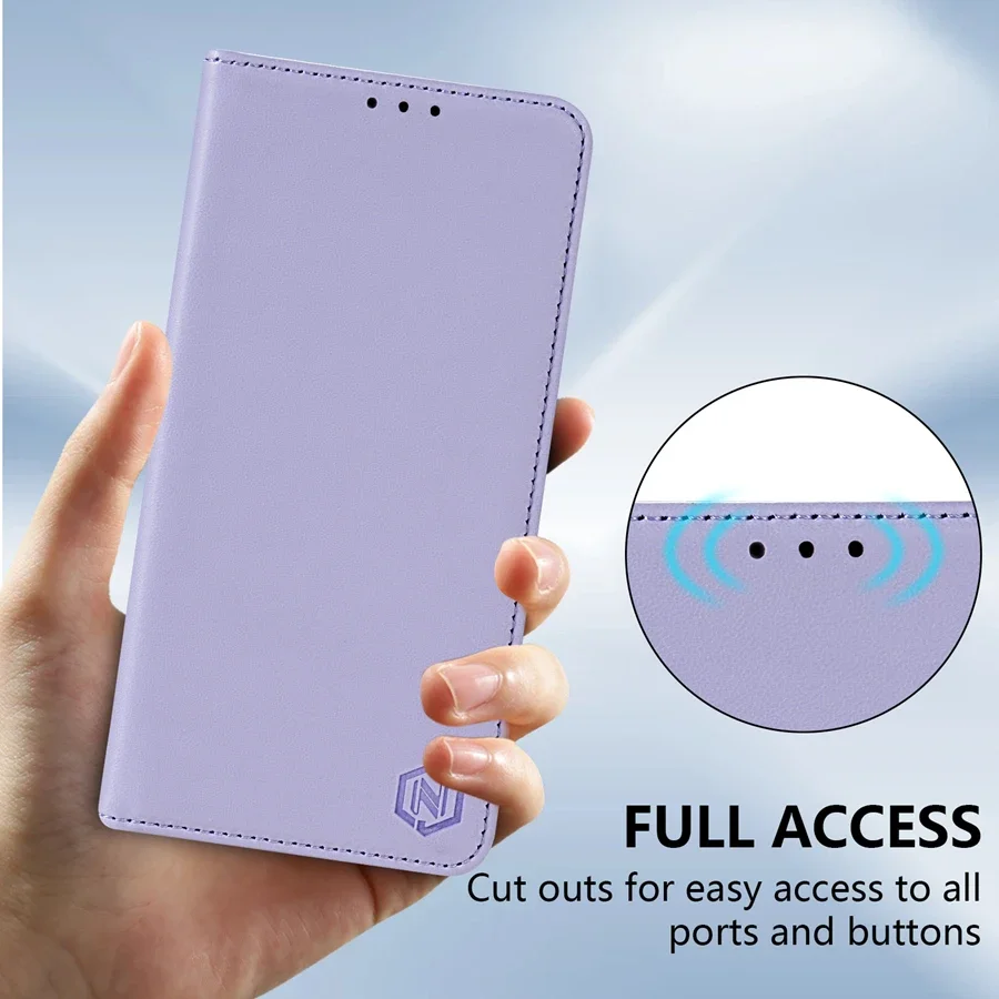 Wallet Skin Friendly Magnetic Slot Flip Leather Case For Xiaomi Redmi Note 13 12S 11 10 9 Pro 13C 12C 10C 9A 9C 13T 11T Poco C65