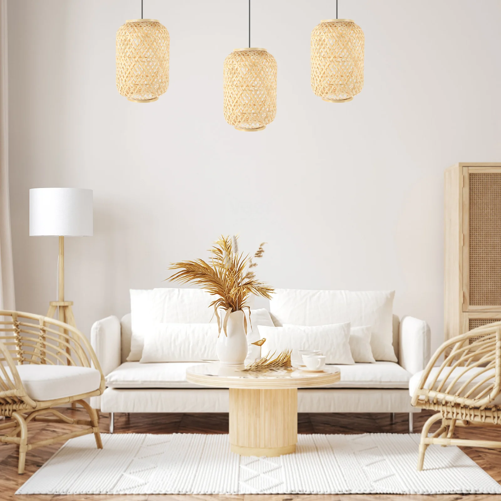 

Бамбуковый фонарь, абажур ручной работы, легкий компактный размер для подвешивания, подвесные напольные настольные лампы, бамбуковый абажур для жизни