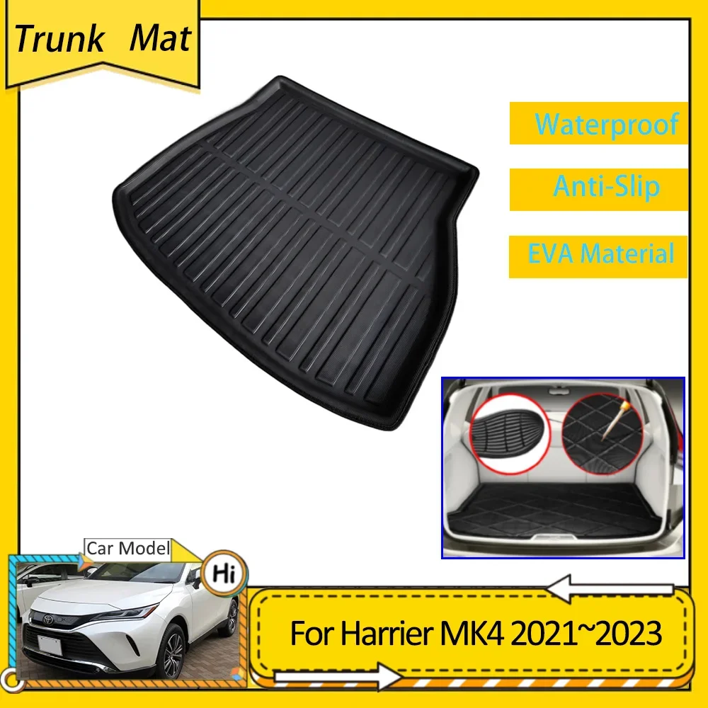 Car Trunk Mat For Toyota Harrier Venza XU80 MK4 2021 2022 2023  Cargo Luggage Boot Pad Protective EVA Waterproof Carpet Liner