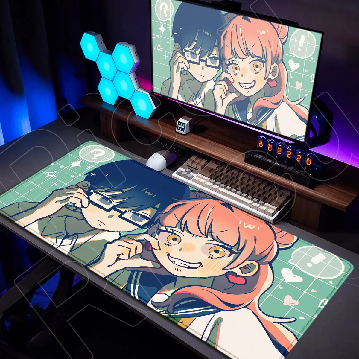 Locking Edge Anime Game Keyboard Mat You and I Are Polar Opposites Cute Girl Miyu Suzuki Desktop Carpet Office Cabinet Mouse Pad