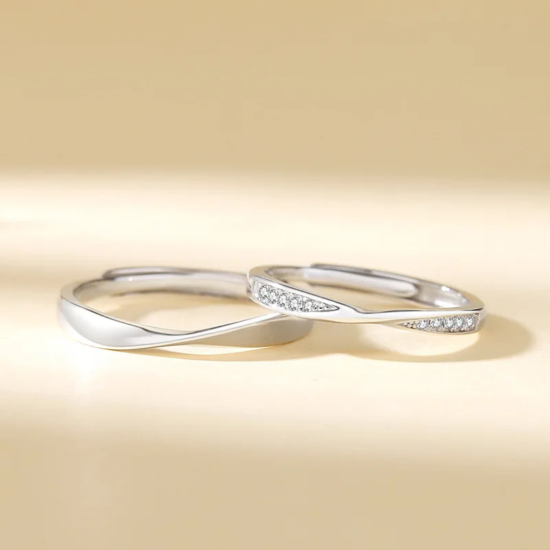 Jinhongyu New Mobius Strip Couple Ring Sterling Silver Pair Fashion Trending Classic Qixi Couple Rings Wholesale