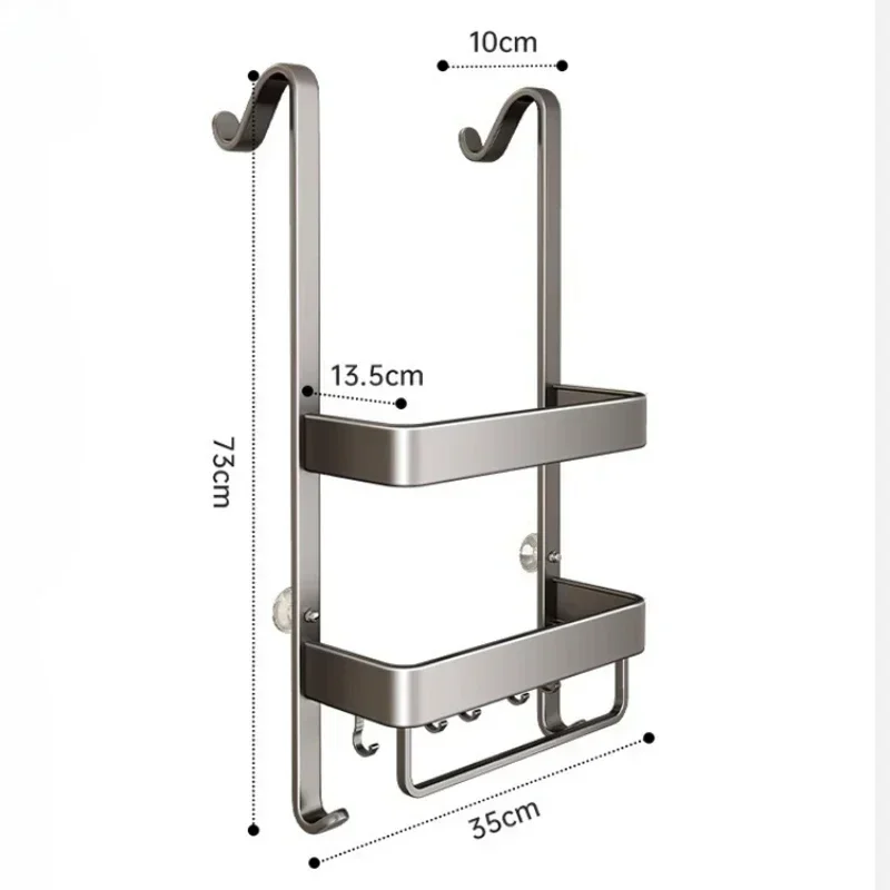 Nordic Modern Shower Room Hanging Rack Without Punching Shower Room Hanging Basket Space Aluminum Bathroom Storage Basket