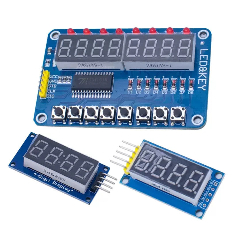 TM1637 4 Bits/TM1638/MAX7219 8 bit Digital LED Display Module 7 Segment 0.36Inch Clock RED Anode Tube Four Serial Driver