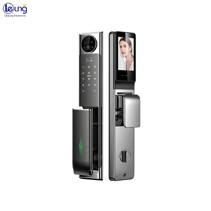 Automatic Smart Wifi App Password Card Finger Unlock With Video Intercom Key Digital 3D Face Camera Door Lock