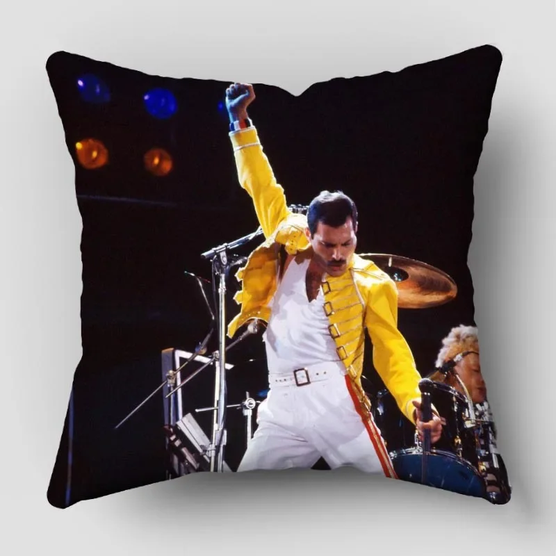 Freddie Mercury Pillow Case Wedding Decorative Satin Fabric Pillows Cover New Year Accessories Satin PillowCase 45X45cm