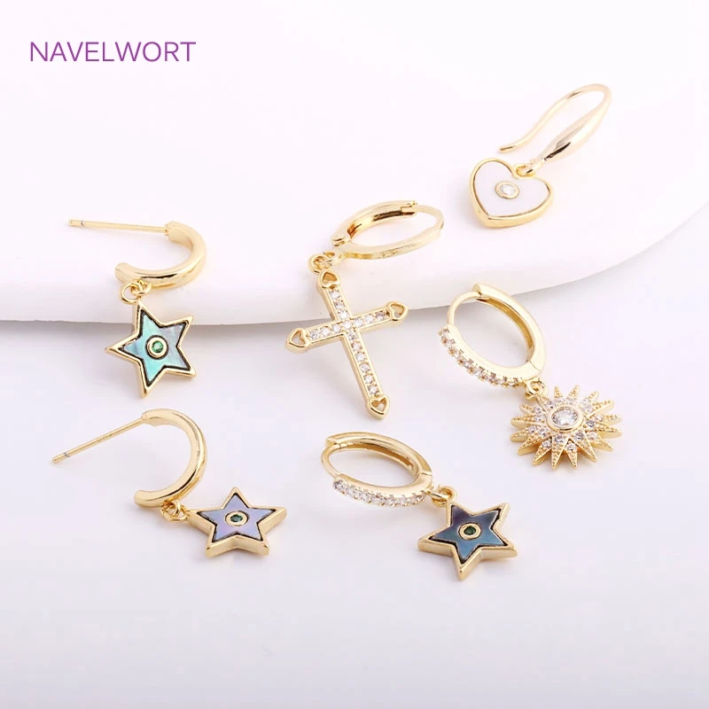 Trendy 14K złota powlekania galwanicznego produktów płaskich turecki oko wisiorki, inkrustowane cyrkon złe oko Charms do tworzenia biżuterii, wyroby rękodzielnicze DIY sprzedaż hurtowa