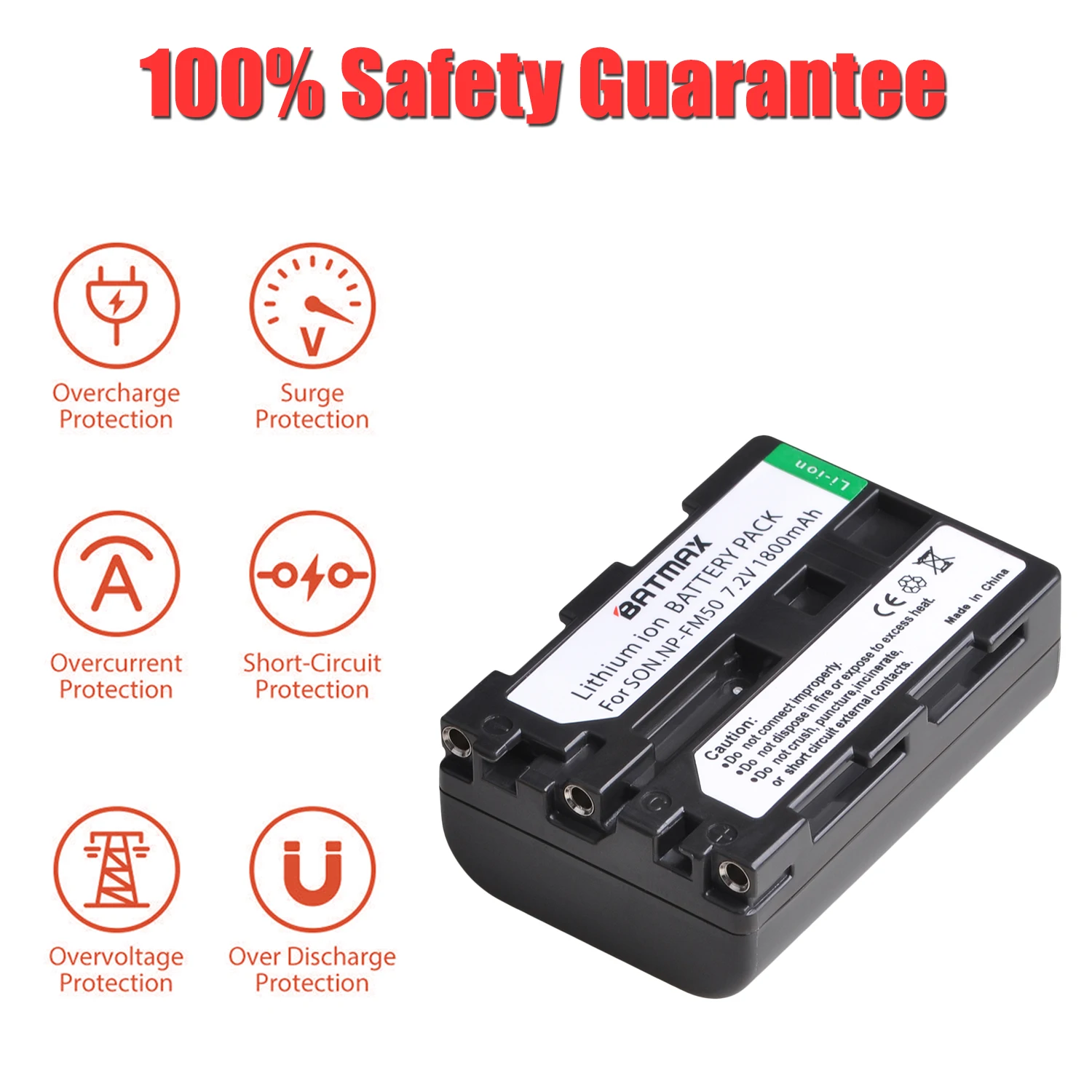 Batmax NP-FM50 NP-FM55H Battery 1800mAh for Sony Alpha A100 DSLR-A100 A100K TRV408 DCR-PC105 QM71D FM30 FM50 FM70 FM90